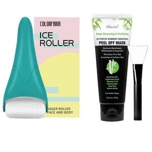 Ice Roller Massager and Blackhead Mask with Spatula Face Roller Cooling Gift S